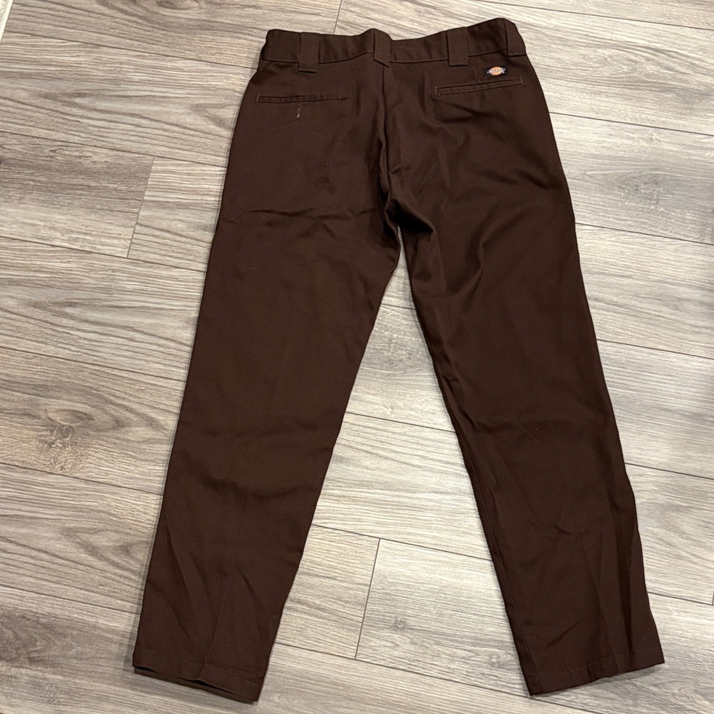 Dickies Men's Dark Brown Pants Slim Straight 34/32